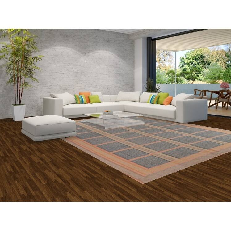 Hand Woven Oriental 100% Jute Carpet Southwestern Modern Multi-Colored Kilim Area Rug - 12' 10'' X 10' 6''