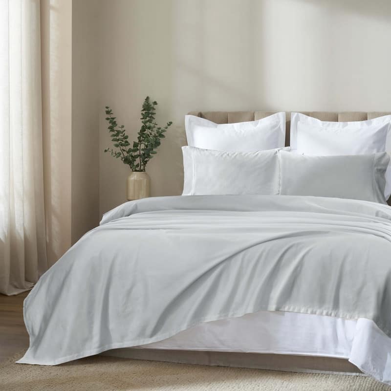 Superior Apus 100% Cotton Perfect Fit Bed Sheet Set - Queen - 15" Deep Pocket - Silver