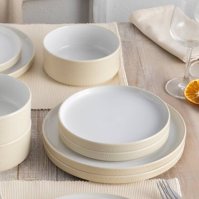Noritake Colortex Stone 12-Piece Stax Dinnerware Set, Service For 4