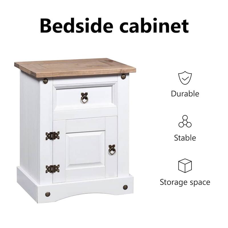vidaXL Bedside Cabinet, 20.9x15.4x26 Inches