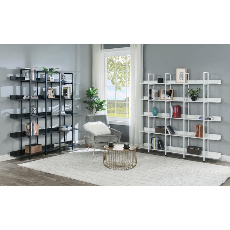 5 Tier Bookcase Room Divider Open Bookshelf, Vintage Industrial Style