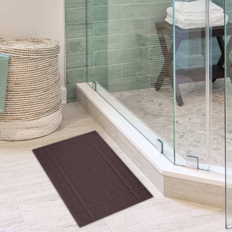 Bath Mat Pure Cotton 1350 GSM Soft Bath Mat by Ample Decor- 1 Pc - 24" X 17" - Brown