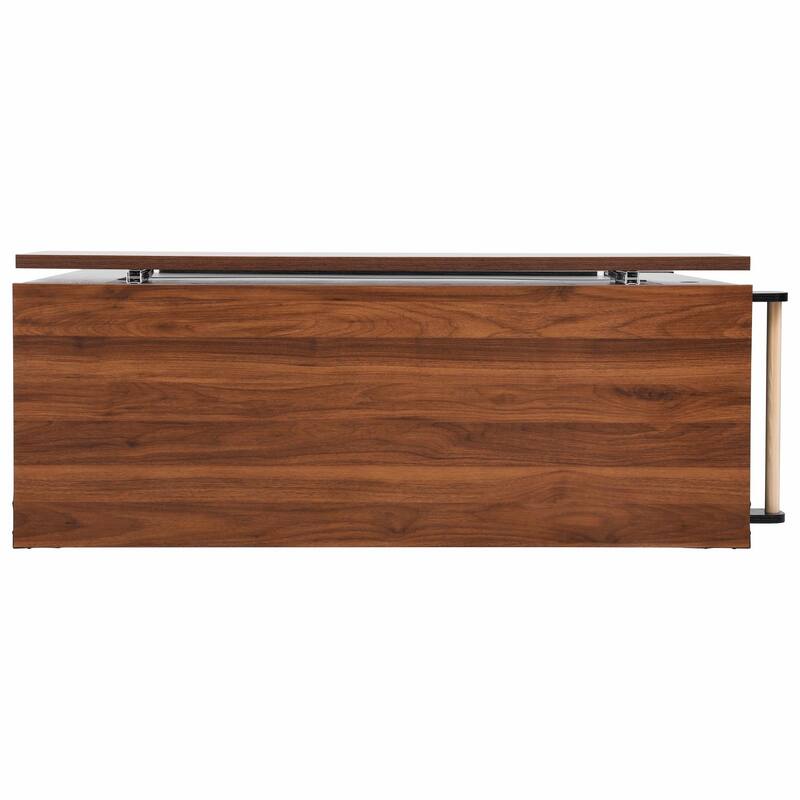 53'' Rolling Farmhouse Kitchen Island - Two Glass Cabinet Doors with Power Outlet