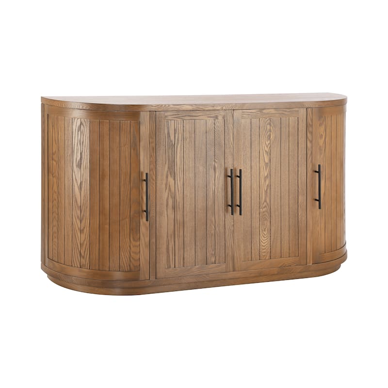 Christopher Knight Home - Elowen Modern Storage Sideboard with Four Doors and Curved Design - 57''×15.75''×32''