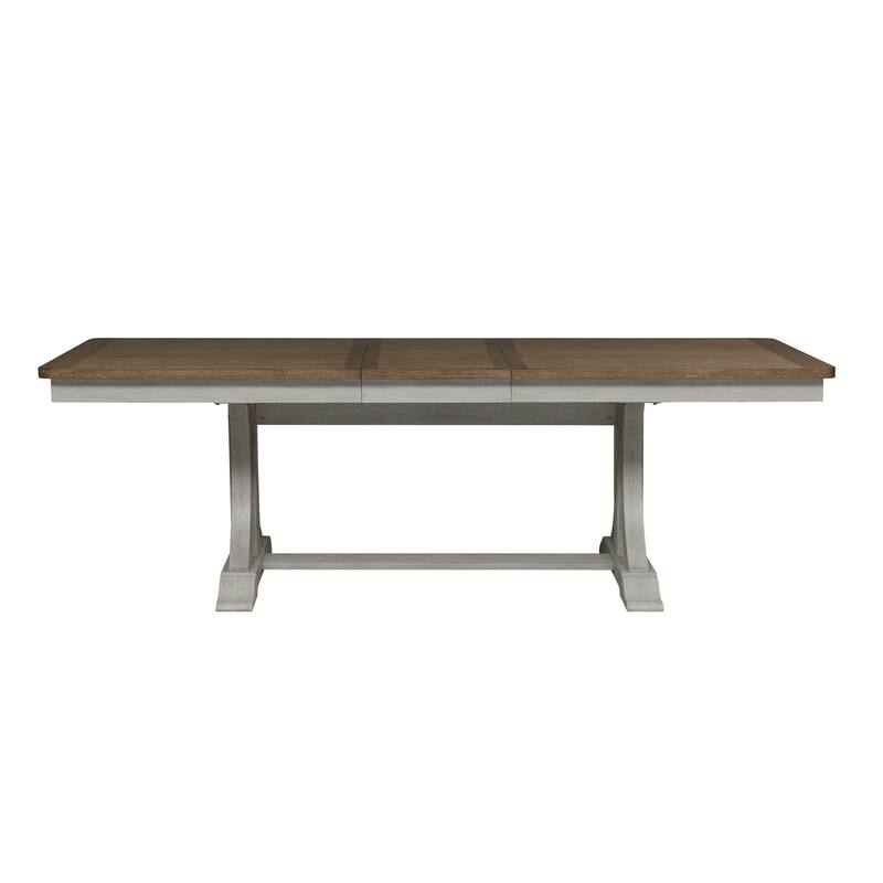 Farmhouse Reimagined Antique White 7 Piece Trestle Table Set