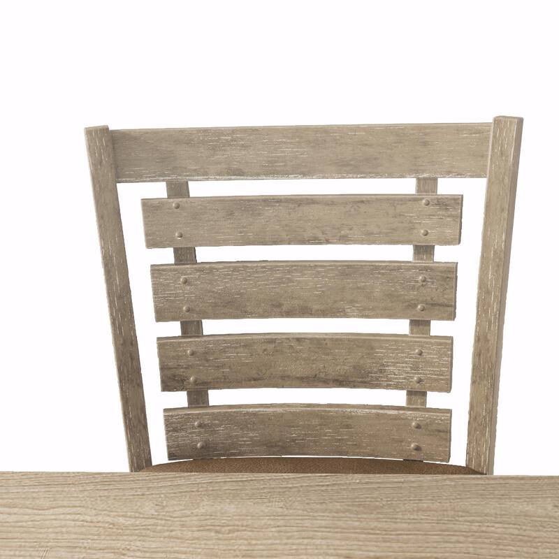 Set of 2 Counter Height Dining Chairs, Modern Farmhouse with Distressed Ladderback Design