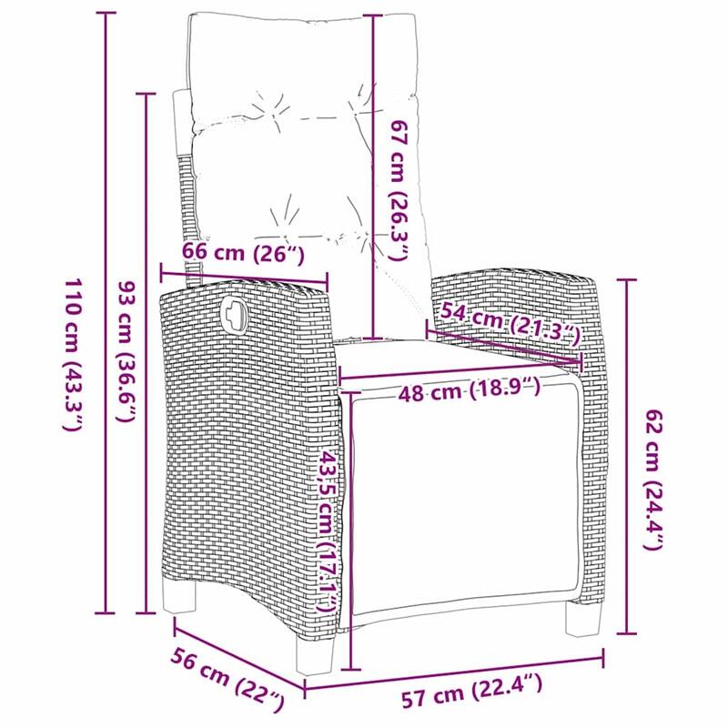 vidaXL Garden Dining Set with Cushion Poly Rattan