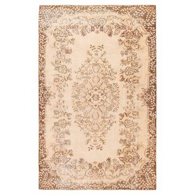 ECARPETGALLERY Hand-knotted Antalya Vintage Cream Wool Rug - 5'10 x 9'5