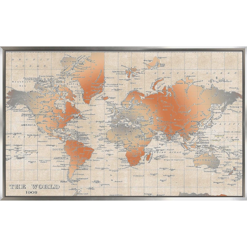 "World Map" Print on Floating Canvas