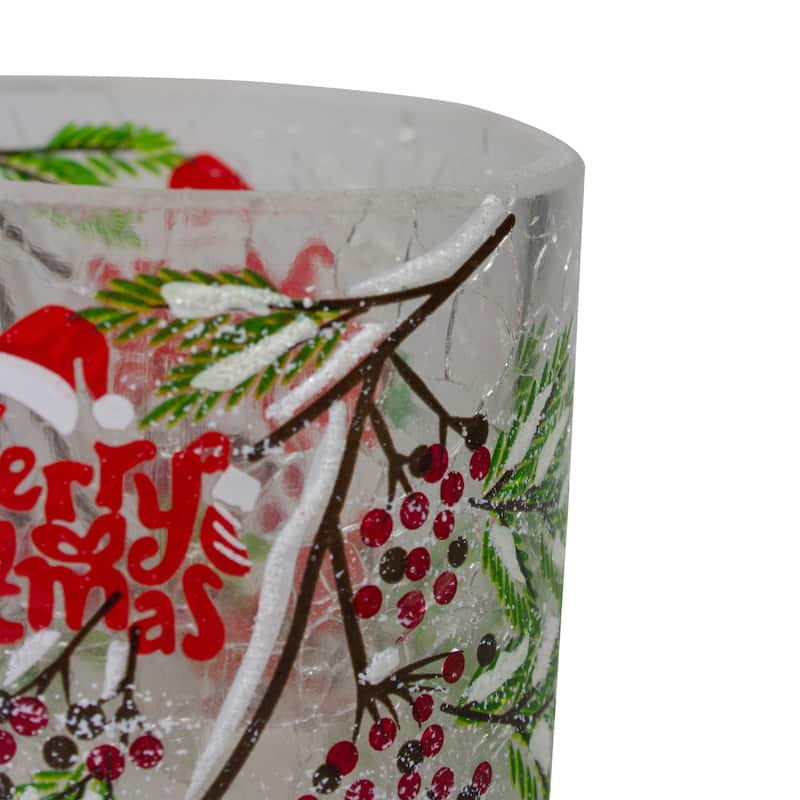 2.75-Inch Cardinal and Pine Hand Painted Flameless Christmas Candle Holder - 2.75"