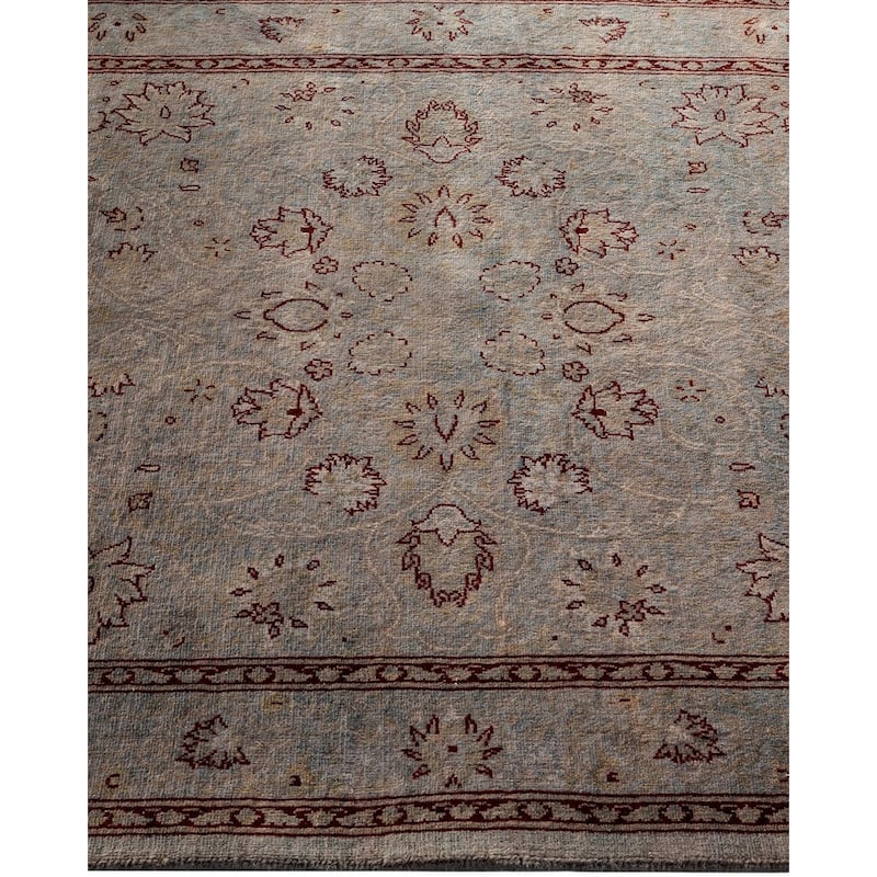 Overton Hand Knotted Wool Vintage Inspired Modern Contemporary Overdyed Gray Area Rug - 3' 3" x 5' 1"