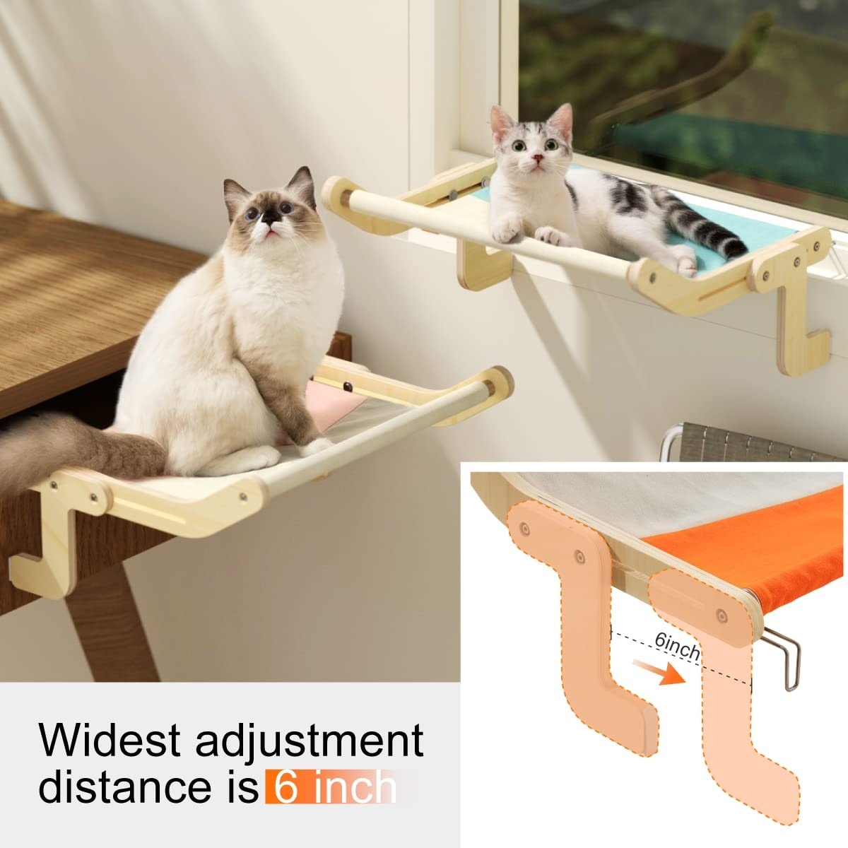 Cat Window Perch Cat Bed for Indoor Cats Washable Holds Up to 40