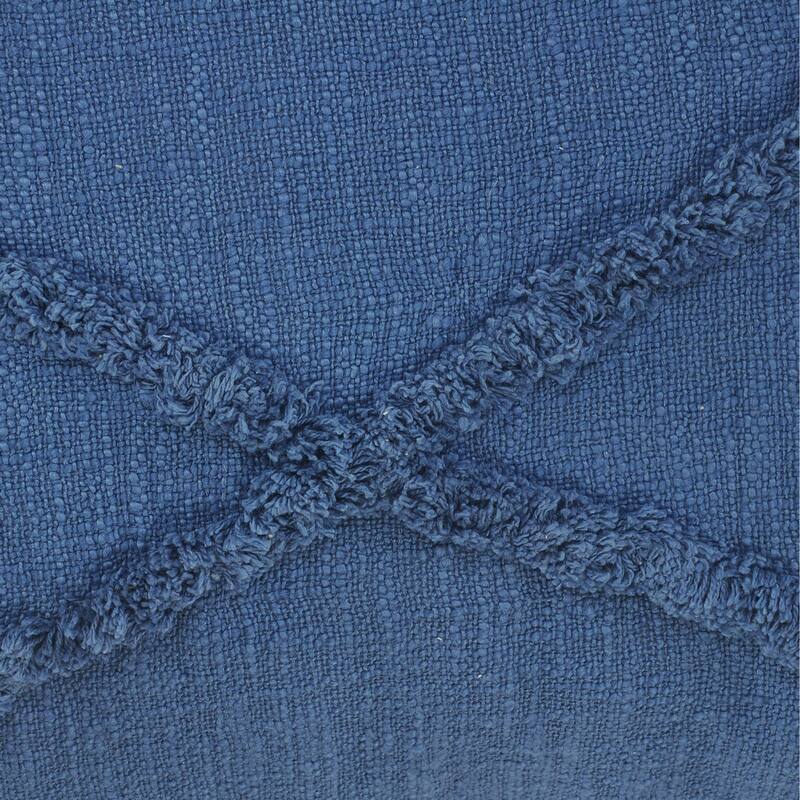 Handwoven Diamond Tufted Square Throw Pillows - 18" - Coronet Blue - Set of 2