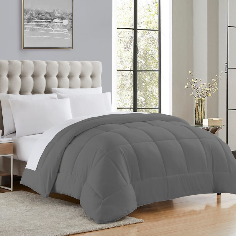 All Season Hypoallergenic Lightweight Down Alternative Comforter - Full - Grey