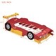preview thumbnail 3 of 13, Red Twin Size Wood Race Car-Shaped Platform Bed with Wheels