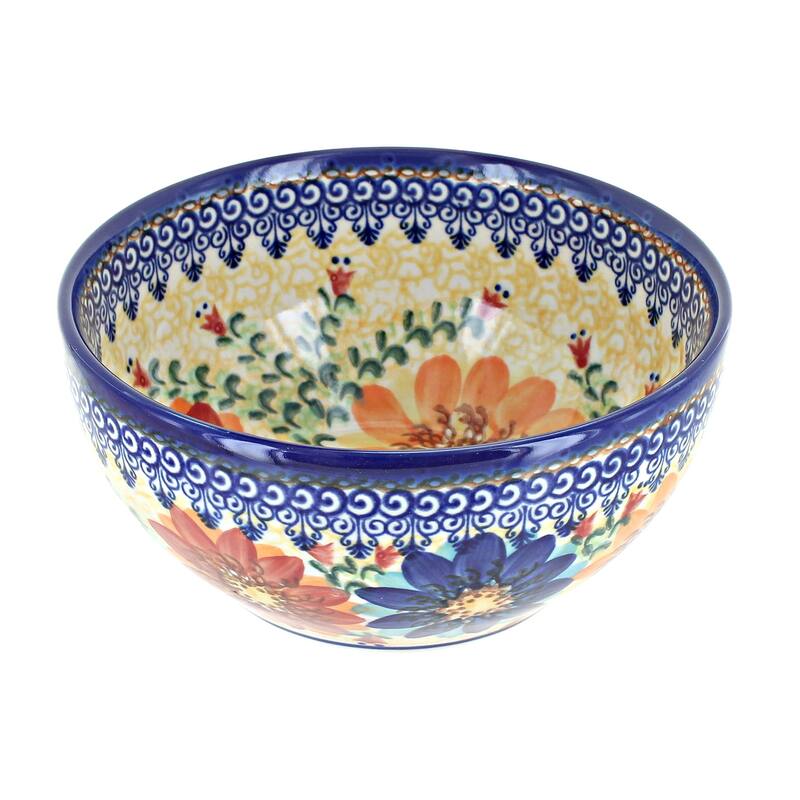 Blue Rose Polish Pottery Vena Cereal Bowl - Autumn Burst