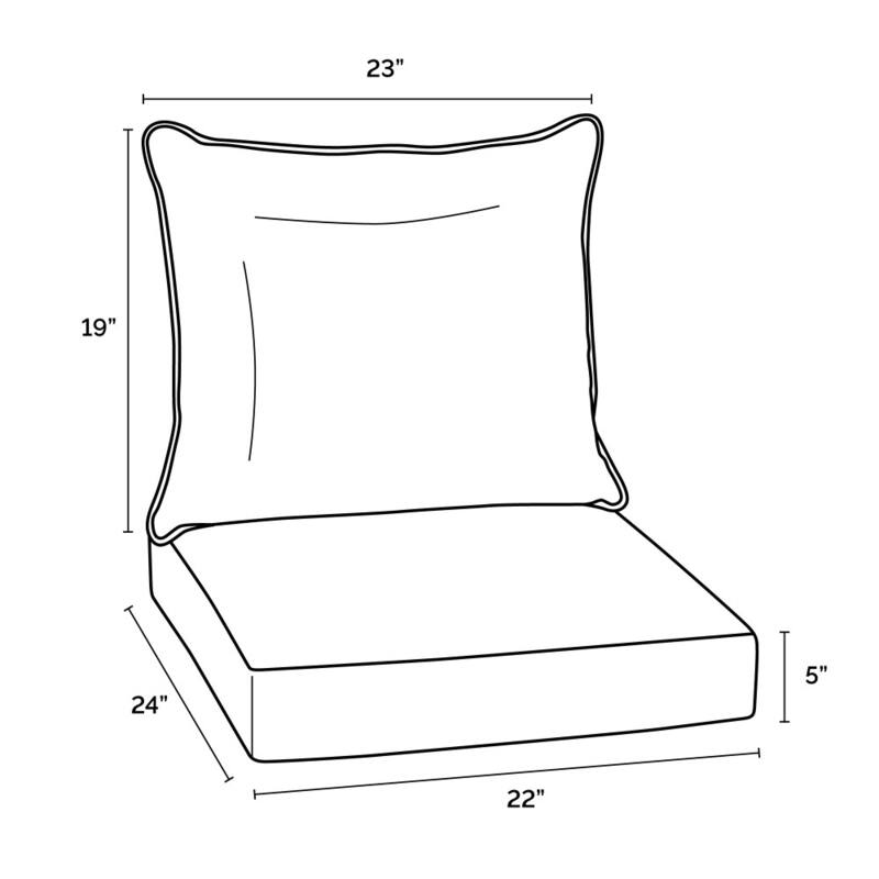 ARDEN Outdoor Deep Seat Cushion Set, 22 in x 24 in