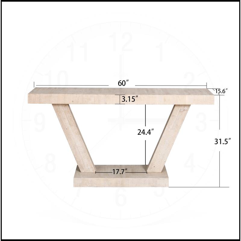 60 Inches Vintage Distressed Wood Entryway Console Table