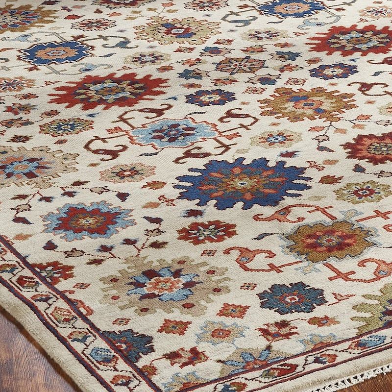 Ivory/Multi Hand-Knotted Area Rug