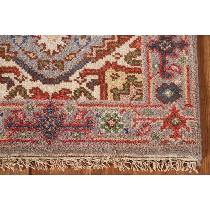 Heriz Serapi Oriental Rug Handmade Grey Wool Carpet - 2'0"x 3'0"