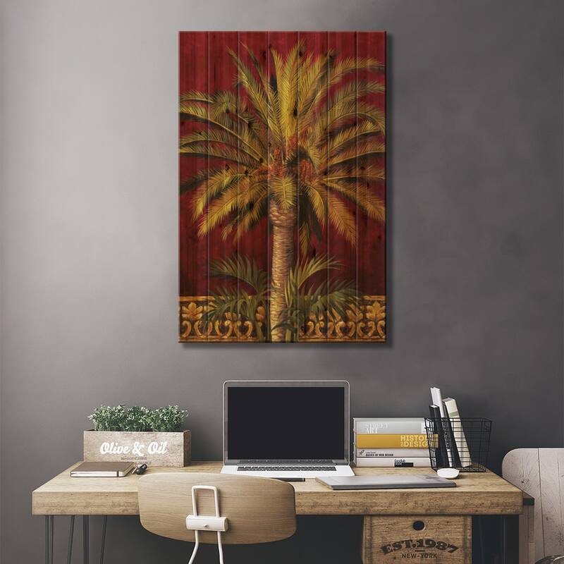 Canary Palm Print On Wood by Rodolfo Jimenez - Multi-Color