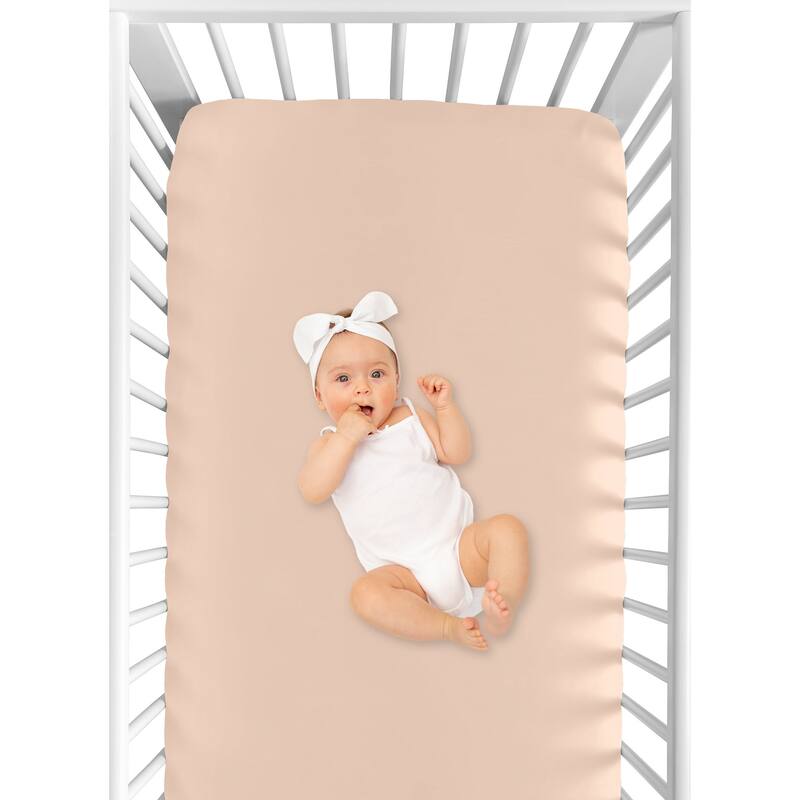 Sweet Jojo Designs Peach Watercolor Floral Collection Fitted Crib Sheet