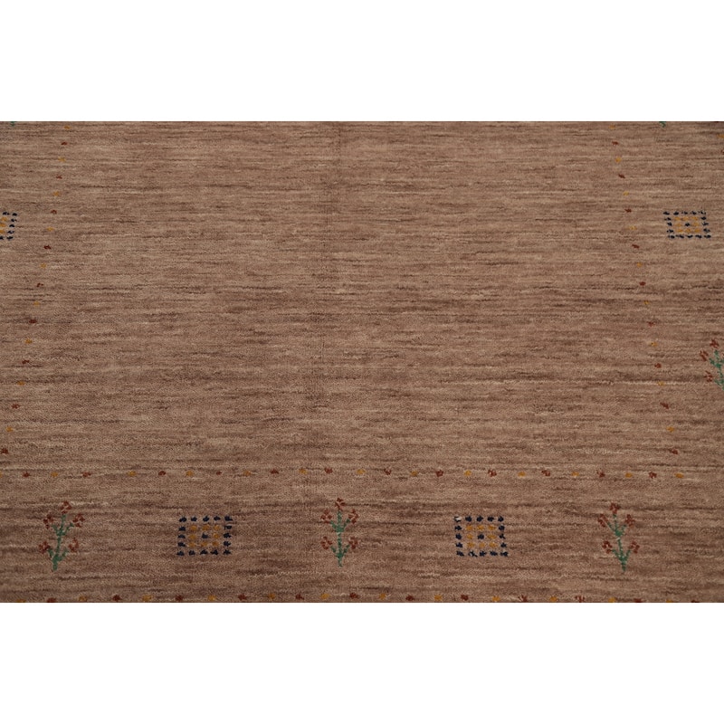 Hand Knotted Oriental 100% Wool Carpet Tribal Tribal Brown Gabbeh Area Rug - 7' 8'' X 5' 0''