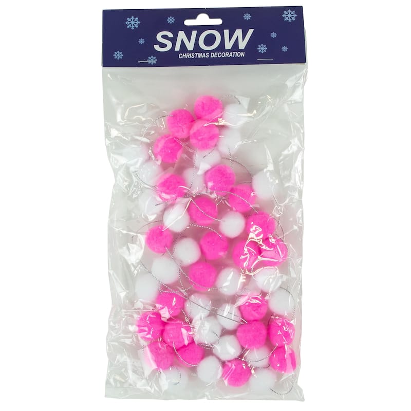 9' Plush Snowball Christmas Garland