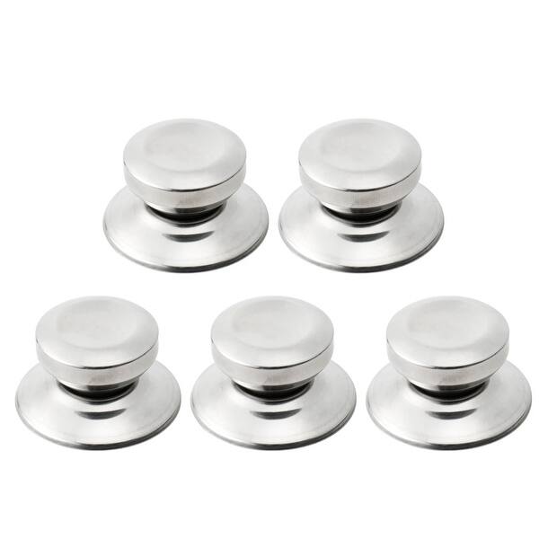 replacement parts for household kitchen cookware 6-piece pot lid knob wooden stainless steel pot lid handle universal kitchen cookware top heat-resistant pot lid knob