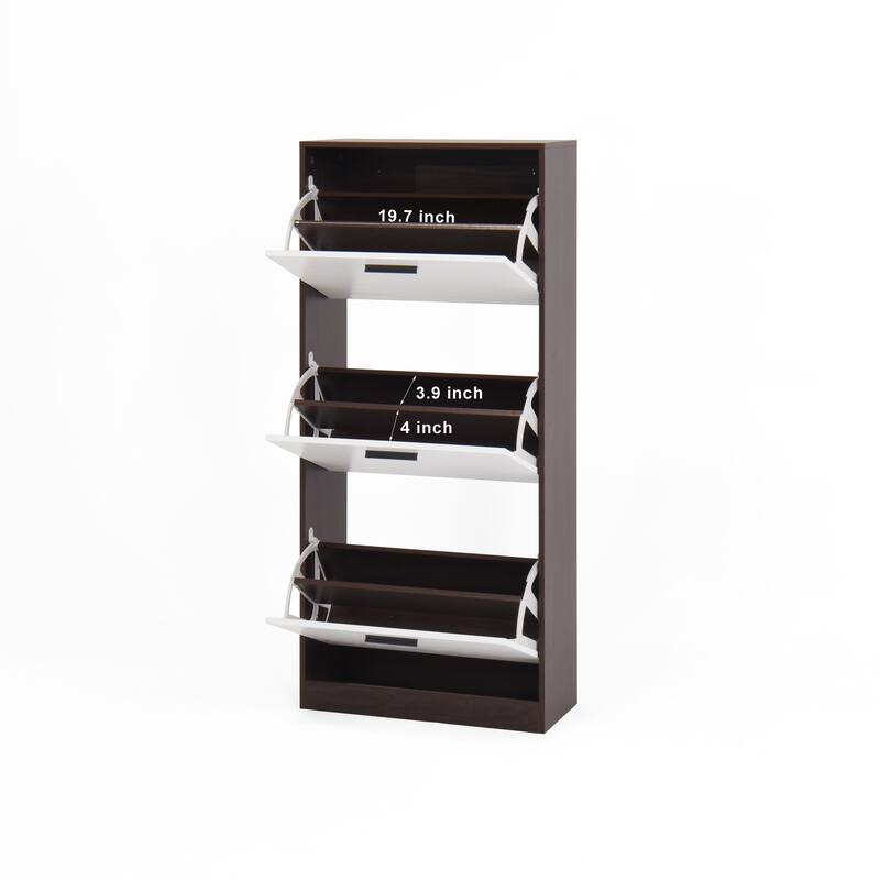 Shoe Storage Cabinet with 3 Flip Drawers&1 Drawer, Slim Freestanding Storage Racks
