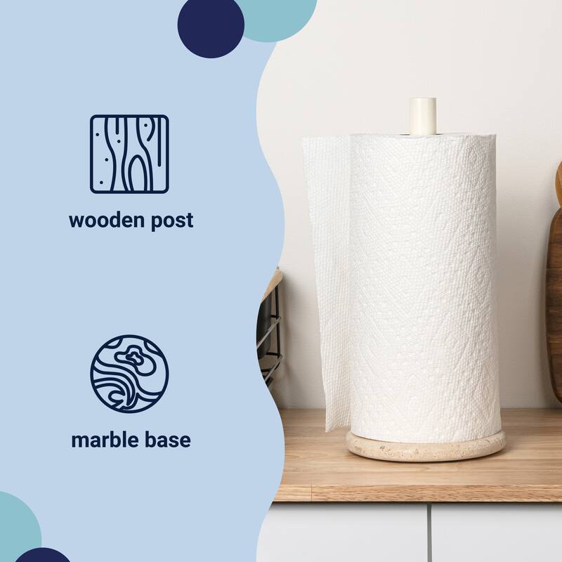 happimess, Avery Metal with Non Slip Weighted Marble Base Paper Towel Holder