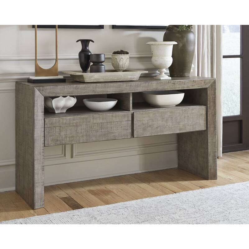 Signature Design by Ashley Langford Brown Dining Server - 62" W x 19" D x 34" H