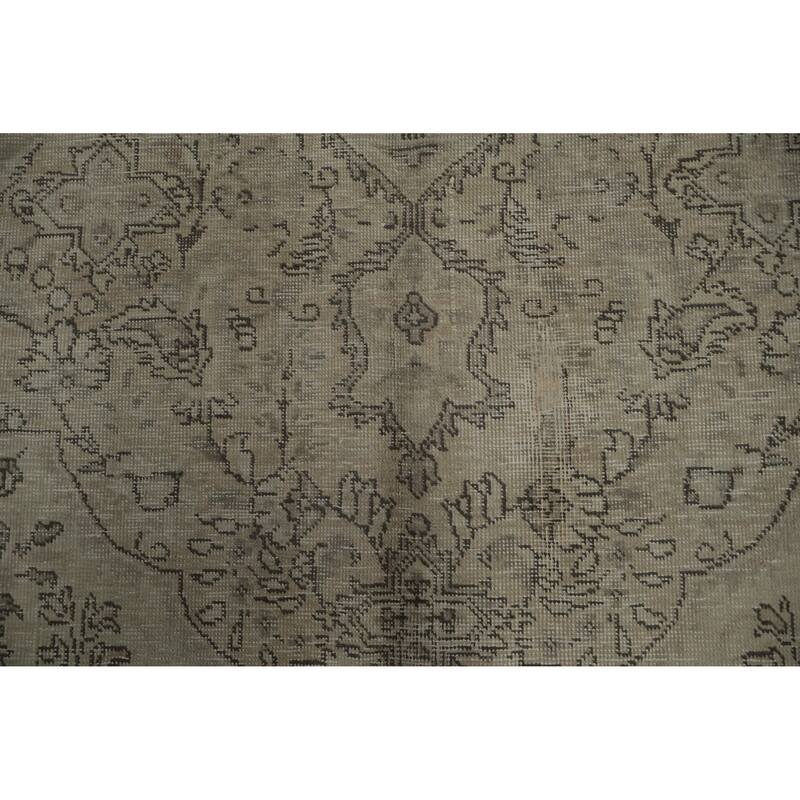 Hand Knotted Oriental 100% Wool Carpet Traditional Medallion Beige & Ivories Tabriz Area Rug - 9' 4'' X 6' 9''