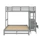 preview thumbnail 39 of 40, Twin over Full Wood Bunk Bed with Built-in Desk and Storage Drawers,Modern Design