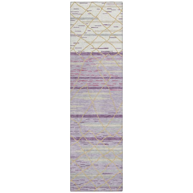 Machine Washable Indoor/ Outdoor Modern Global Chantille Rug