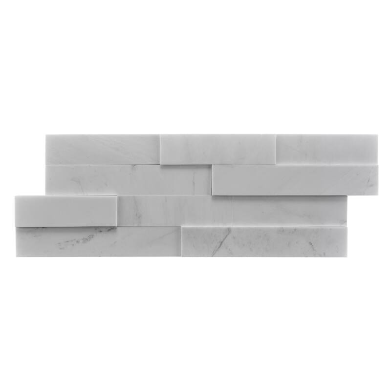 Cliffside 8 in. x 22 in Panel and 8 in. x 24 in. Corner Honed Marble Wall Tile