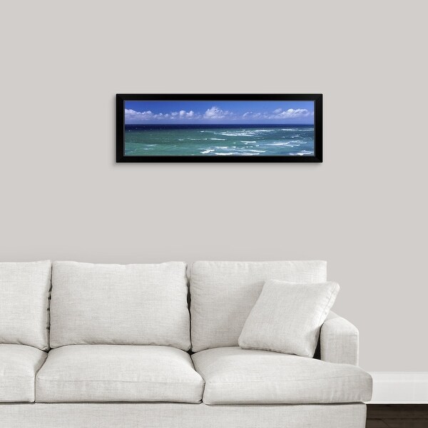 Shop Waves In Ocean Waikiki Beach Oahu Hawaii Islands Hawaii Black Framed Print Free Shipping Today Overstock 30184523