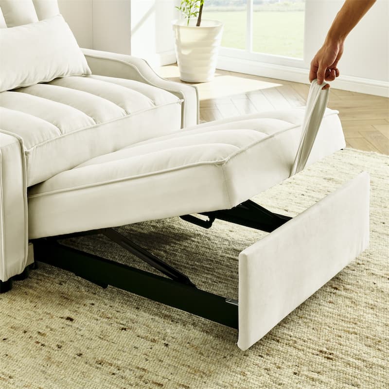 3 in 1 Pull Out Living Room Velvet Single Armchair Sofa Couch Bed