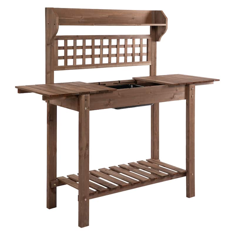 GDFStudio - Emerson Outdoor Gardening Workstation with Expandable Surface - Bench Table