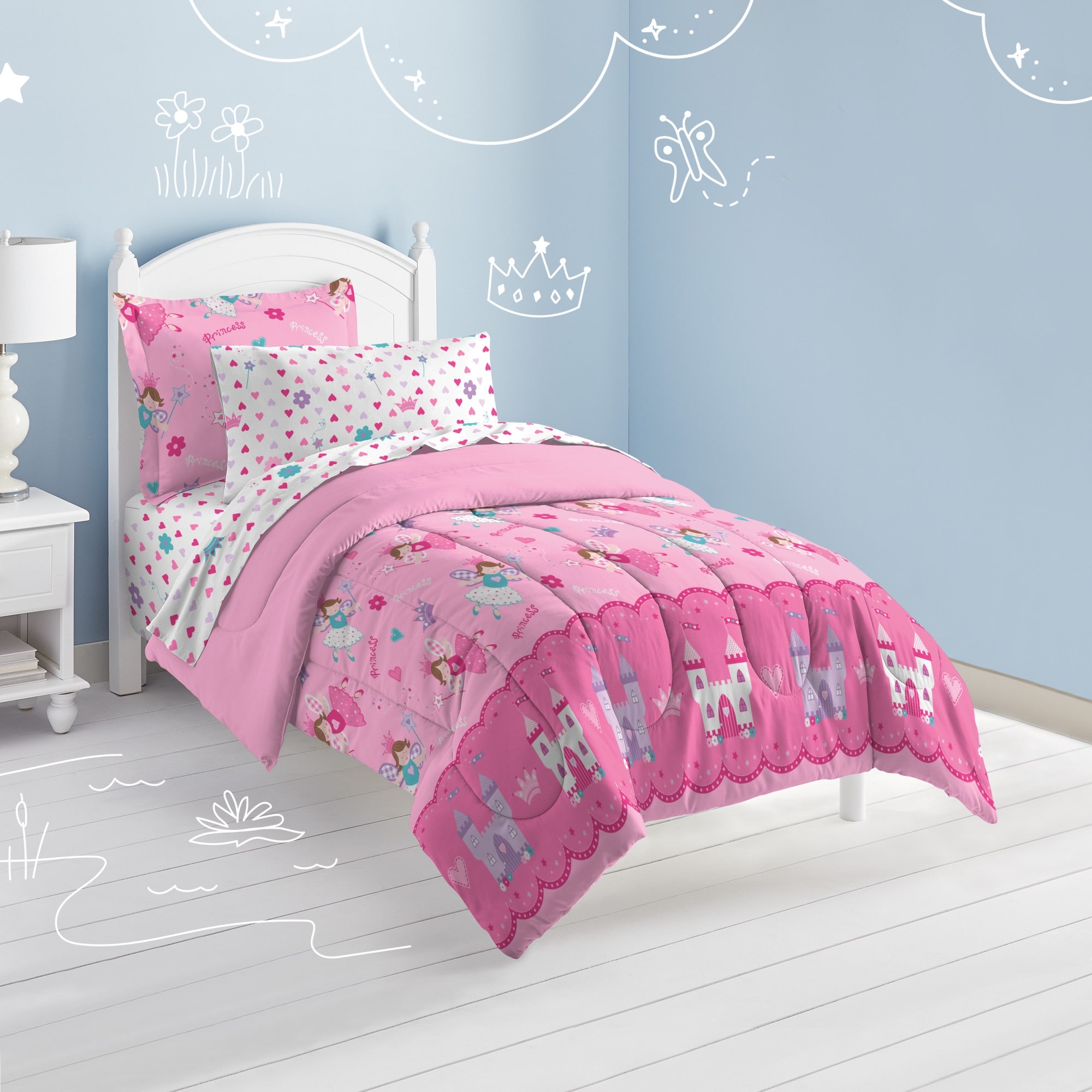 Dream Factory Magical Princess 4 piece Toddler Comforter Set On