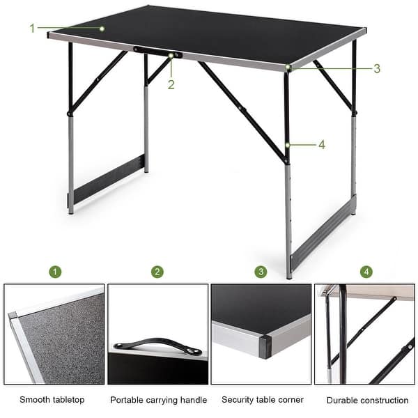 Shop Gymax 3pcs Folding Outdoor Camping Picnic Table Set Height