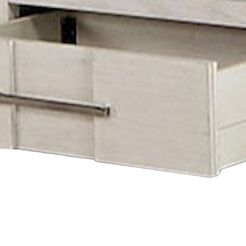 Varos 48 Inch Tall Dresser Chest, 5 Drawers, Nickel Bar Handles, White