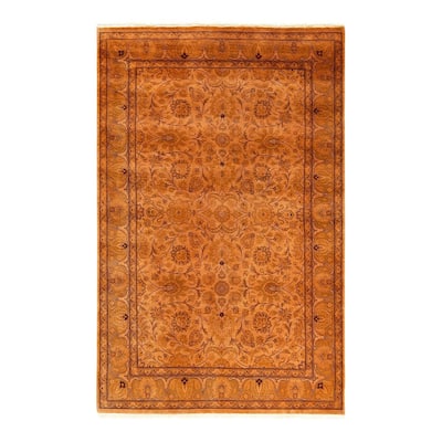 Fine Vibrance, One-of-a-Kind Handmade Area Rug - Beige, 4' 7" x 7' 1" - 4' 7" x 7' 1"