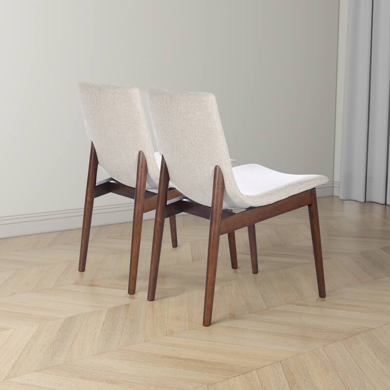 Maralunga Solid Wood Italian Style Linen Dining Chair (Set of 2)