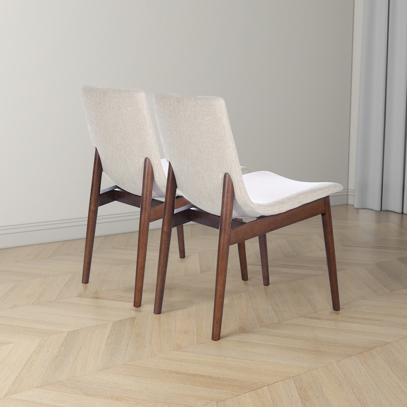Maralunga Solid Wood Italian Style Linen Dining Chair (Set of 2)