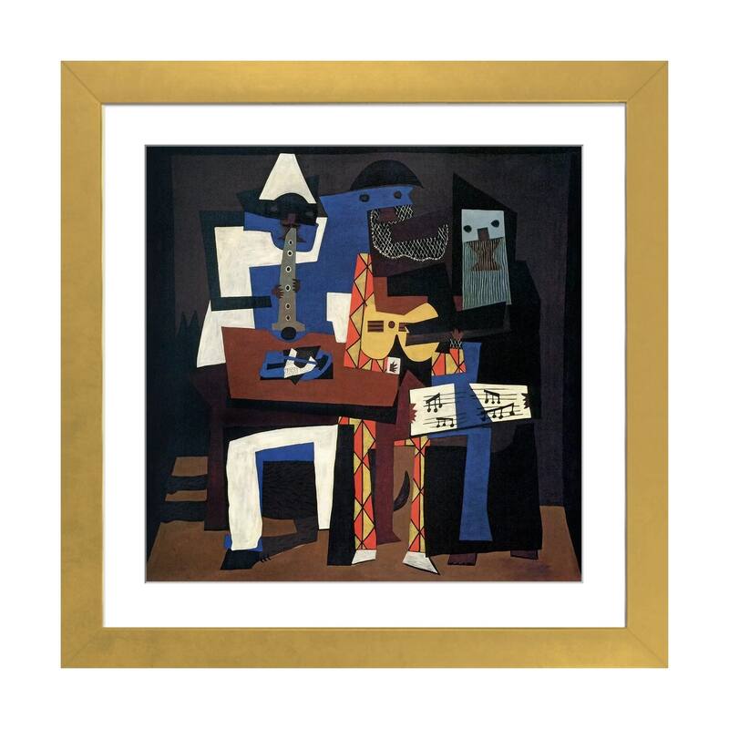 iCanvas "Three Musicians" by Pablo Picasso - Gold - 24x24x1