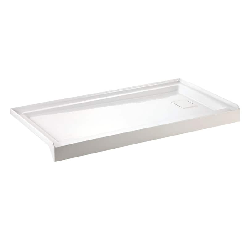 Kingston Brass Dominica 60" x 32" Rectangular Shower Base with Single - White