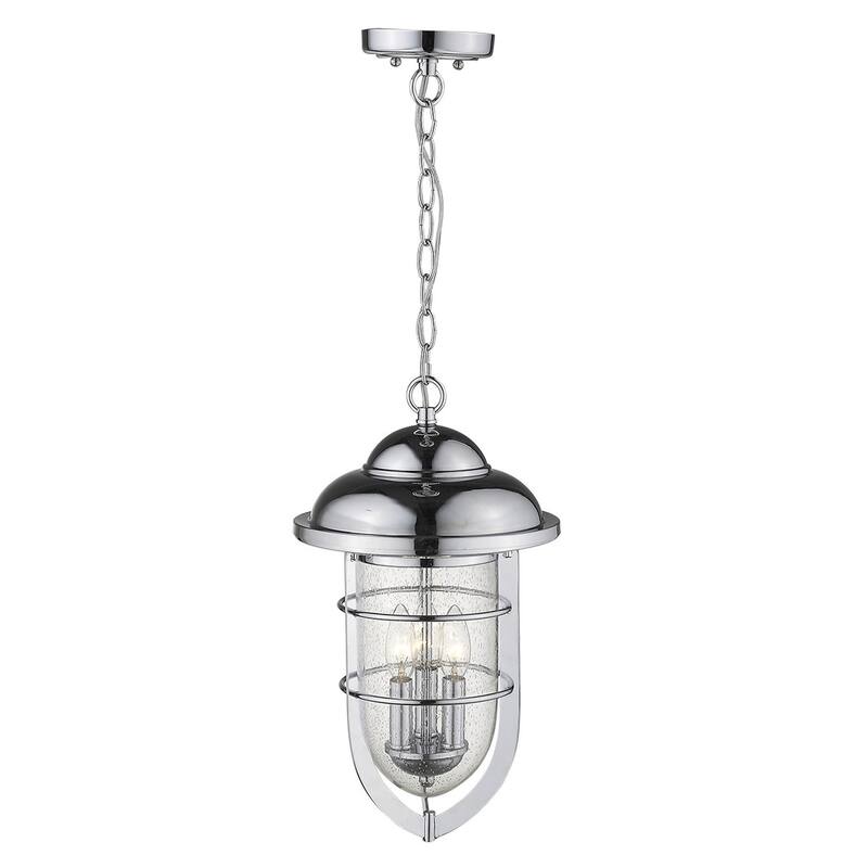 HomeRoots Dylan 3-Light Chrome Hanging Lantern - 10' X '18.5' X '10