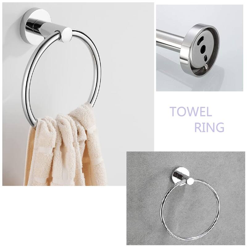5 Piece Stainless Steel Bathroom Towel Rack Set Wall Mount