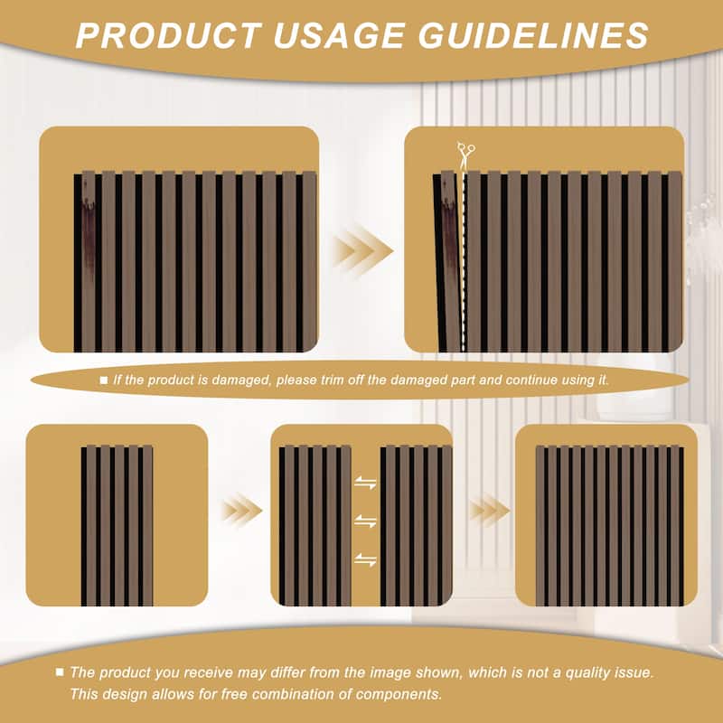 93.5" x 7.9" Wood Slat Acoustic Wall Panels for Ceiling and Wall Decor, 4-Pack (21 sq ft)